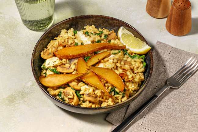Oven-Baked Brie & Mushroom Risotto