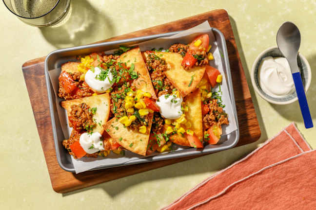 Fiery Plant-Based Mince Nachos