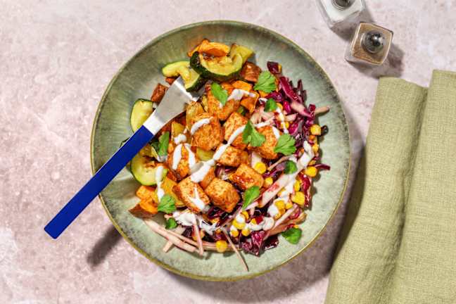 Tex-Mex Tofu & Roast Veggie Buddha Bowl