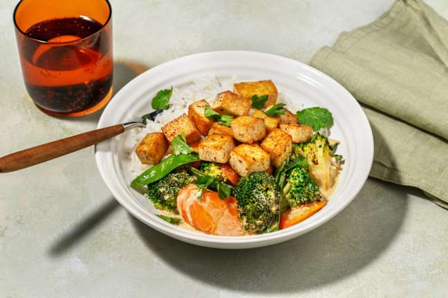 Speedy Malaysian Tofu & Pea Pod Curry