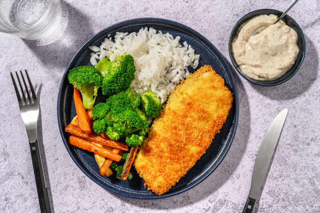Crumbed Fish & Cheat's Sushi Rice