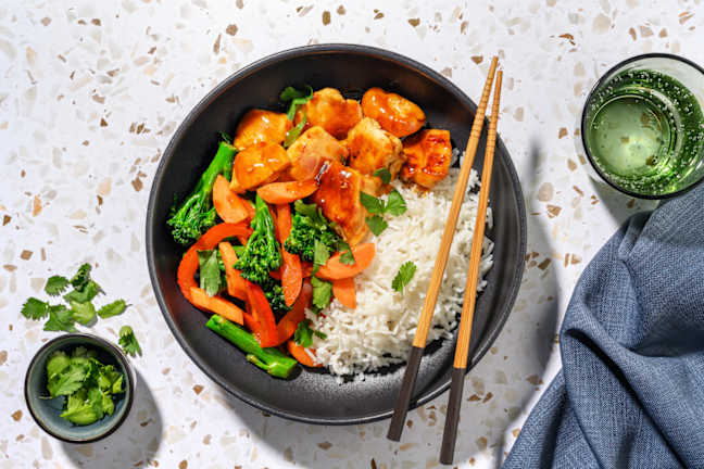 Asian-Style Chicken Bites & Garlic Rice