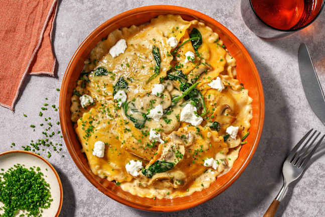 SuperQuick Creamy Truffled Squash Ravioli