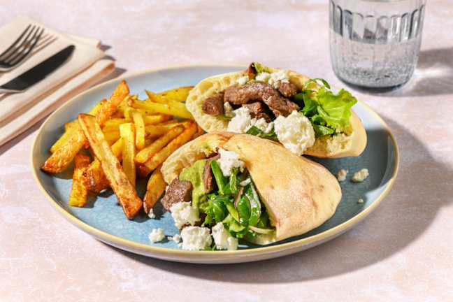 Pesto Beef & Fetta Pita Pockets