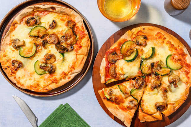 Flatbread Pizzas with Mushrooms & Courgette