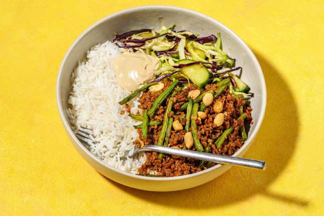 Rask asiatisk vegetardeigbowl