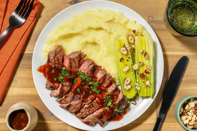 Grillet biff og sjalottløksaus