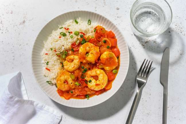 Étouffée di mazzancolle in sugo alla creola