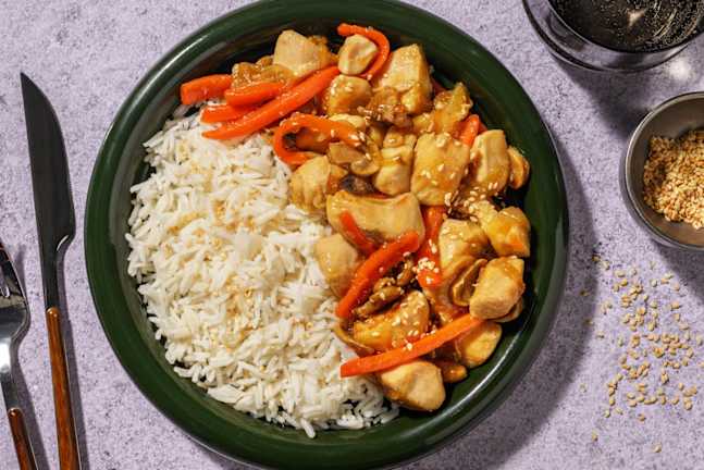 Char Siu Sesame Chicken and Veg Stir-Fry