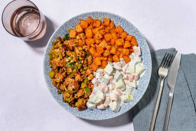 Harissa Butternut and Pork Bowl