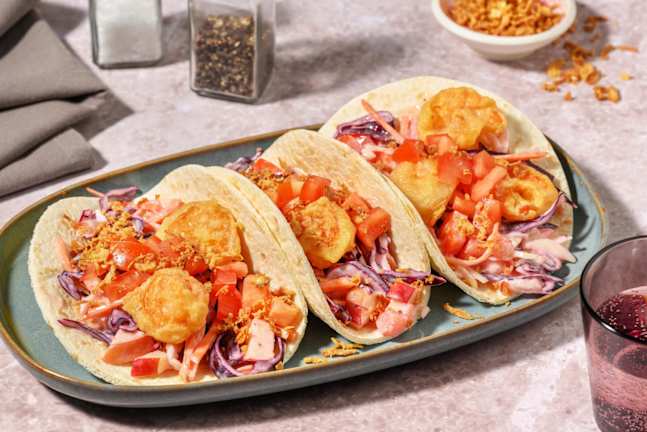 Wraps met tempura-garnalen