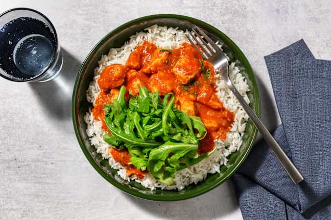 Tuscan Inspired Chicken and Tomato on Rice