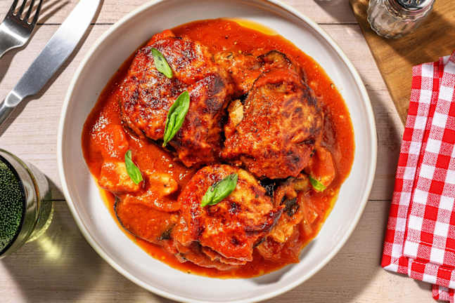 Parmigiana di merluzzo e melanzane