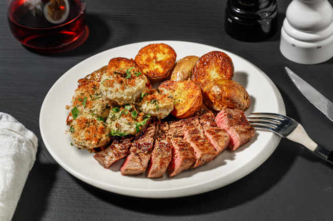 Bistecca di manzo e carciofi al pecorino