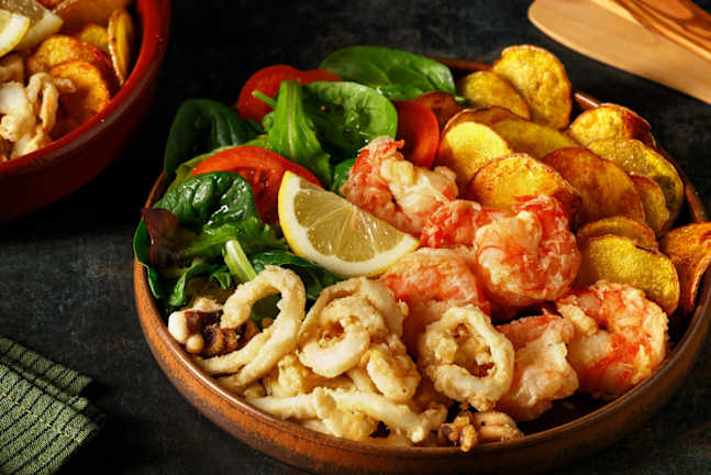 Fritto misto di seppie e mazzancolle