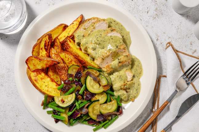 Turkey Breast in Creamy Basil Sauce