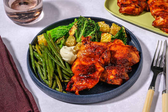 Honeyed Chicken Thigh and Veggie 'Nduja Traybake
