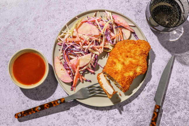 Schnitzel de porc & sauce BBQ maison