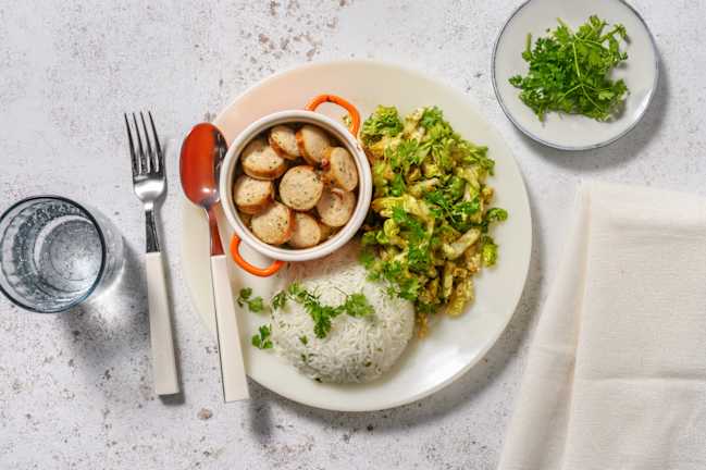 Cassolette de boudin blanc & champignons