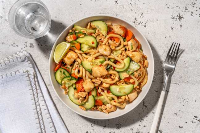 Salade de nouilles udon & dinde à la thaï