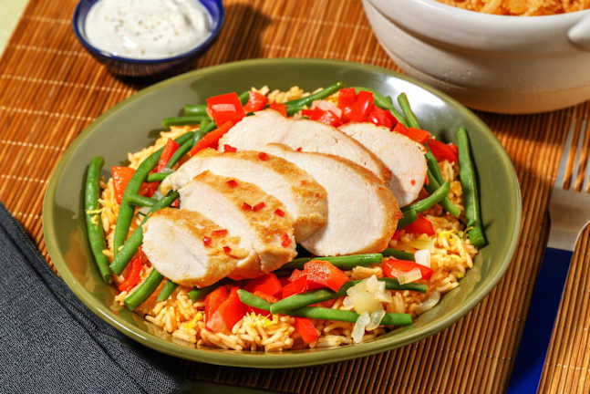 Peperoncini-Pouletbrust mit Zitronenreis