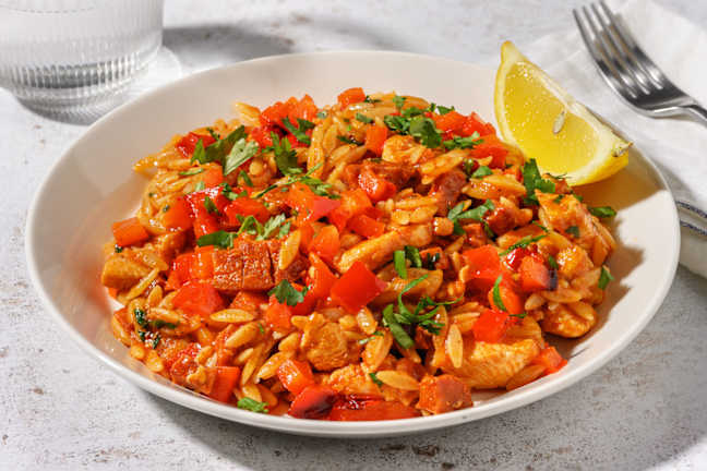 Orzo à l'espagnole au poulet & chorizo