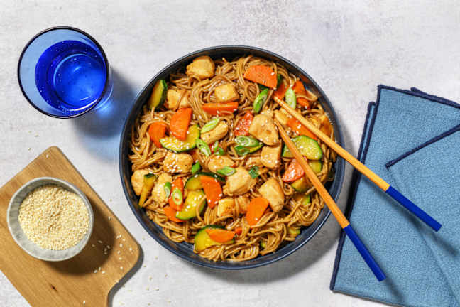 Wok de dinde sauce umami & nouilles soba