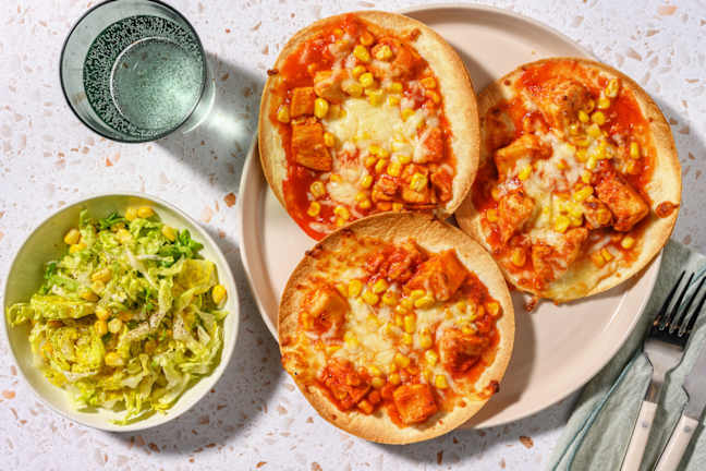 Tostadas décisives : poulet, tomate & cheddar