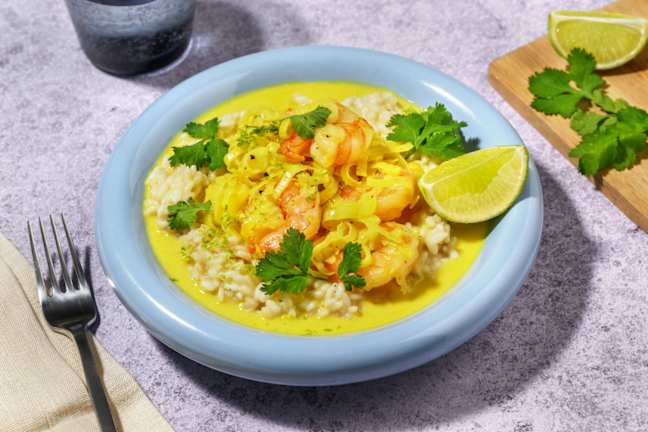 Risotto léger aux crevettes, citron & coco