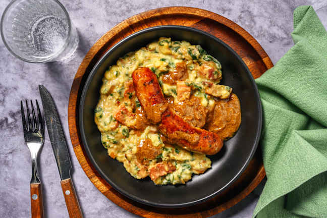 Bangers & Colcannon aux lardons
