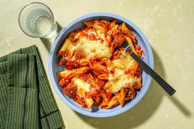 Penne ragù al forno au bœuf