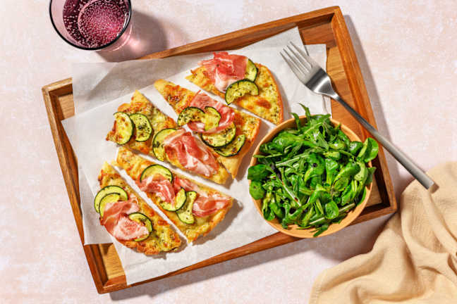 Pizza bianca pour Maman : coppa & courgette