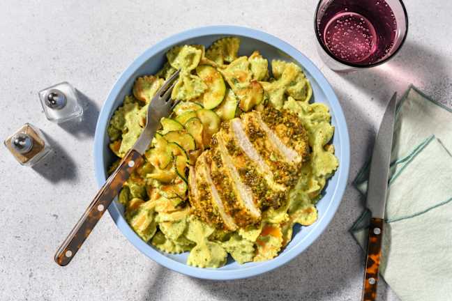 Pâtes à la dinde & crème de courgette