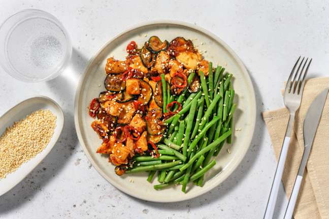Dinde façon bulgogi sésame & haricots verts