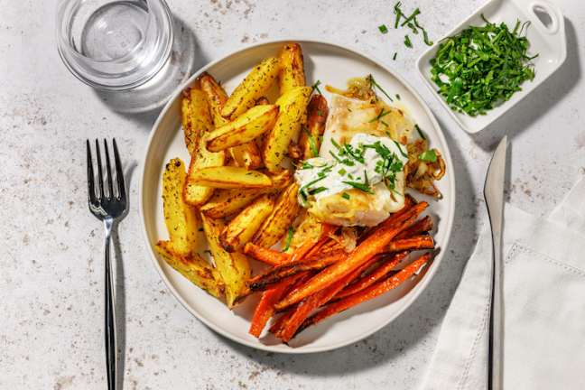 Lieu poêlé & sa sauce blanche aux herbes