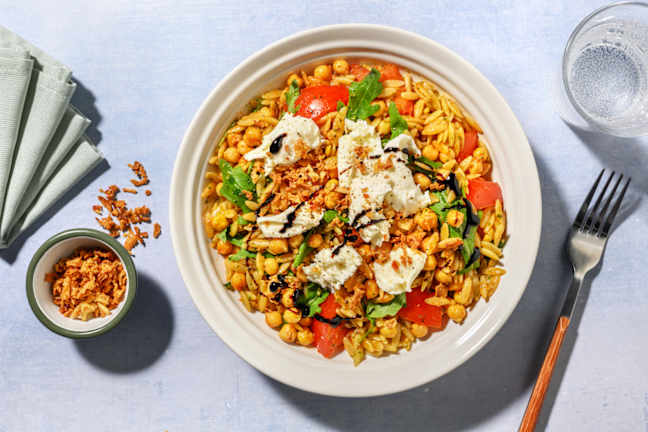 Pesto Orzo and Mozzarella Salad