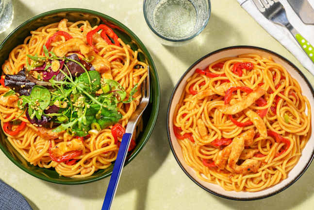 Kung Fu Nudelpfanne mit Schweinesteak