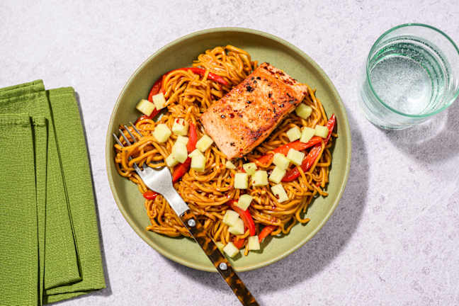 Salmón agridulce con manzana