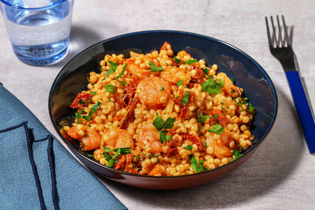 One-Pot: Perlencouscous mit Garnelen