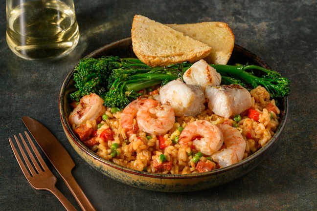 Monkfish, King Prawn and Chorizo Paella