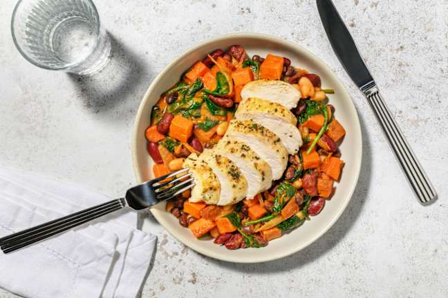 Herby Chicken on Creamy Cajun Stew