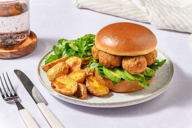 Falafel and Avo burger