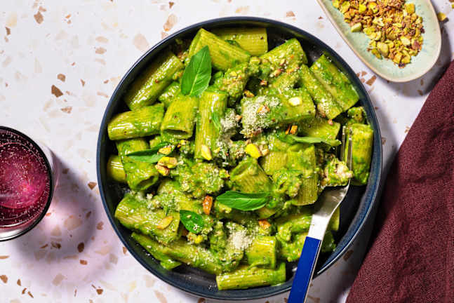 Supergroene varkensrigatoni alla ragù bianco