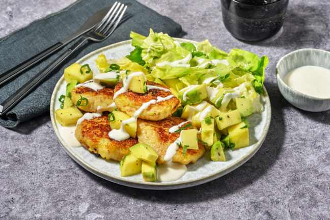 Tuna Fish Cakes with Mango Salad