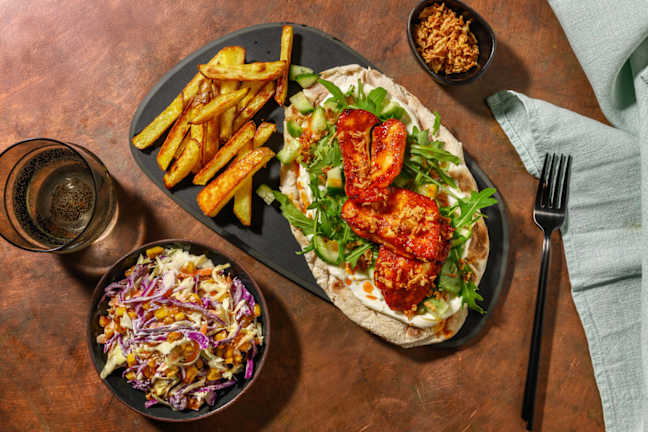 Hot Honey Halloumi Loaded Flatbreads