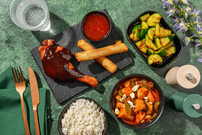 Hoisin Confit Duck and Szechuan Cashew Chicken Feast