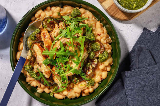 Herby Roast Chicken on Butter Beans
