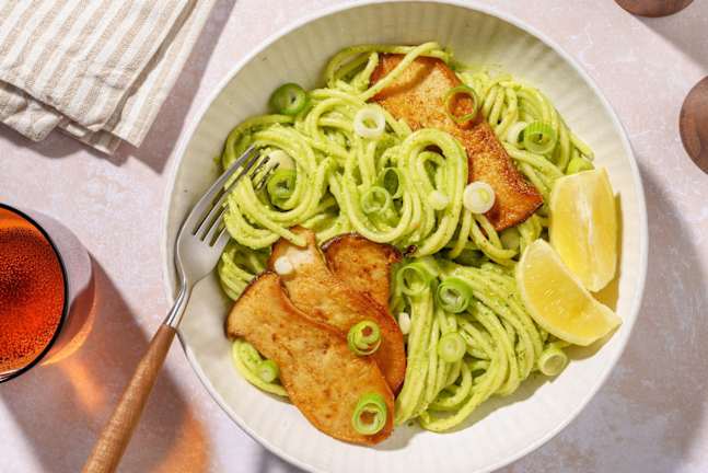 Pasta Primavera: Bärlauch-Spaghetti mit Kräuterseitlingen 