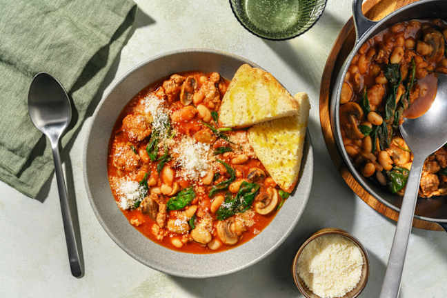 One Pot Sausage and Mushroom Cassoulet