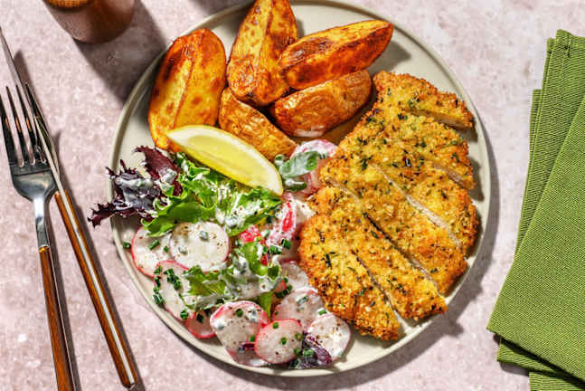 Knuspriges Kräuterschnitzel